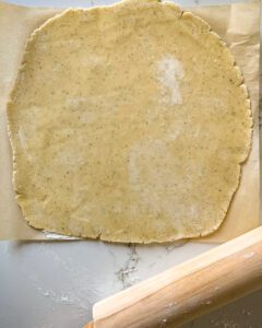 Steak & Onion Galette - pastry dough rolled into a 12-13" circle