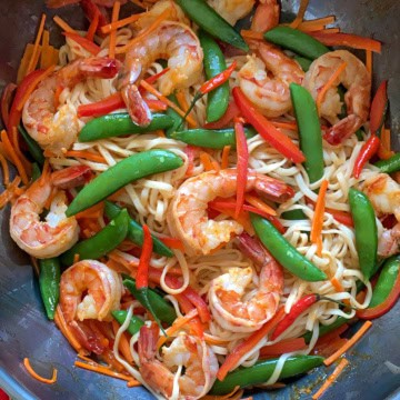 Sweet Chili Shrimp and Noodle Stir Fry