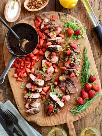 Sous-vide Pork Tenderloin with Strawberry-Balsamic Sauce