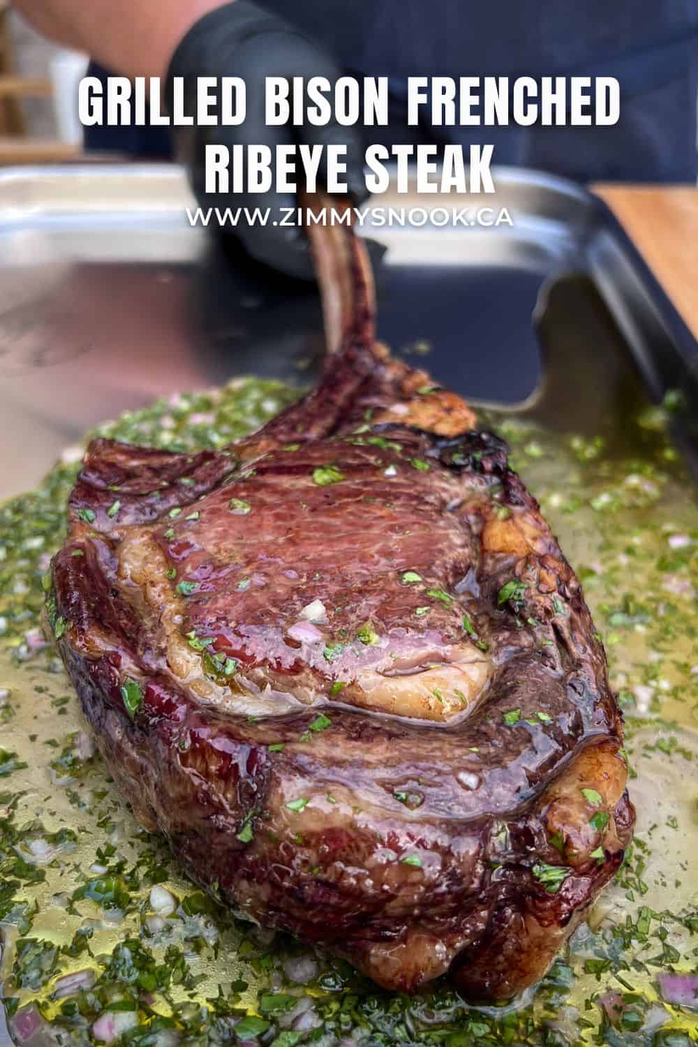 Grilled Bison Frenched Ribeye Steak - Zimmy's Nook