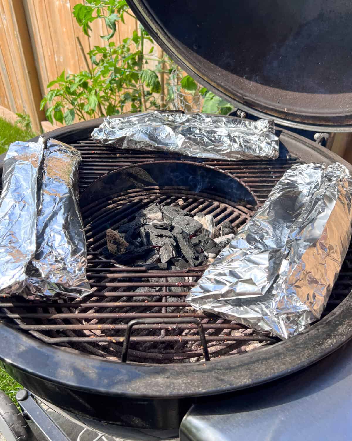 Place the wrapped ribs back over the indirect heat.