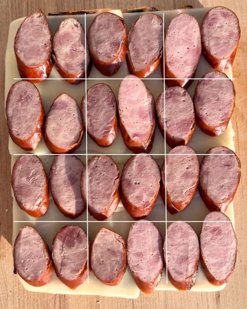 Sausage slider placement with grid.