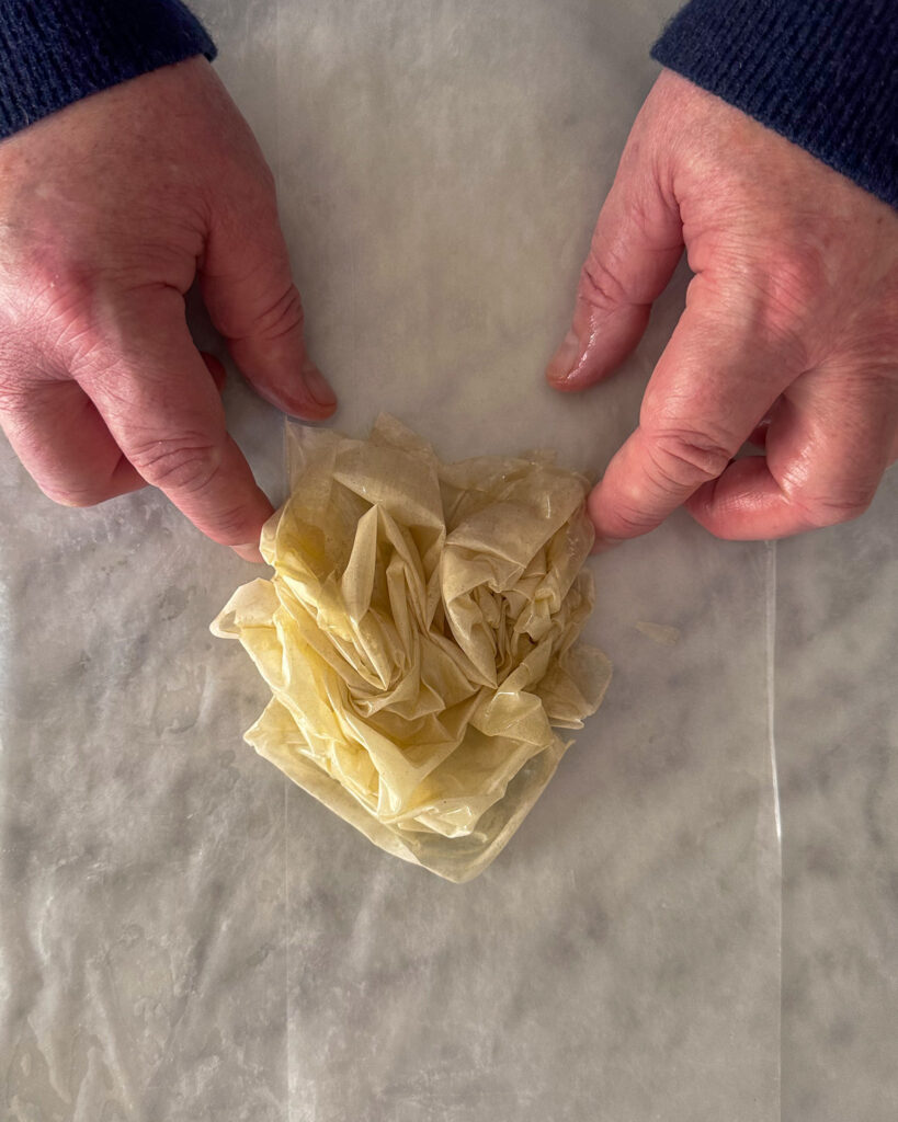 Step 4: Scrunch until if fits the the size of the pepper.