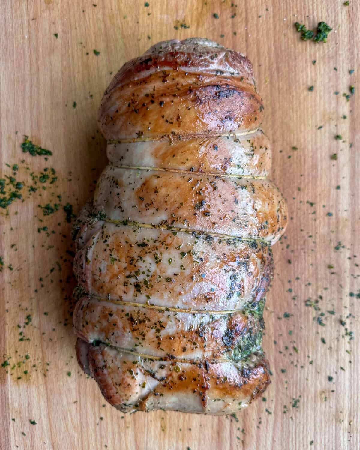 Sear the lamb until very lightly browned.