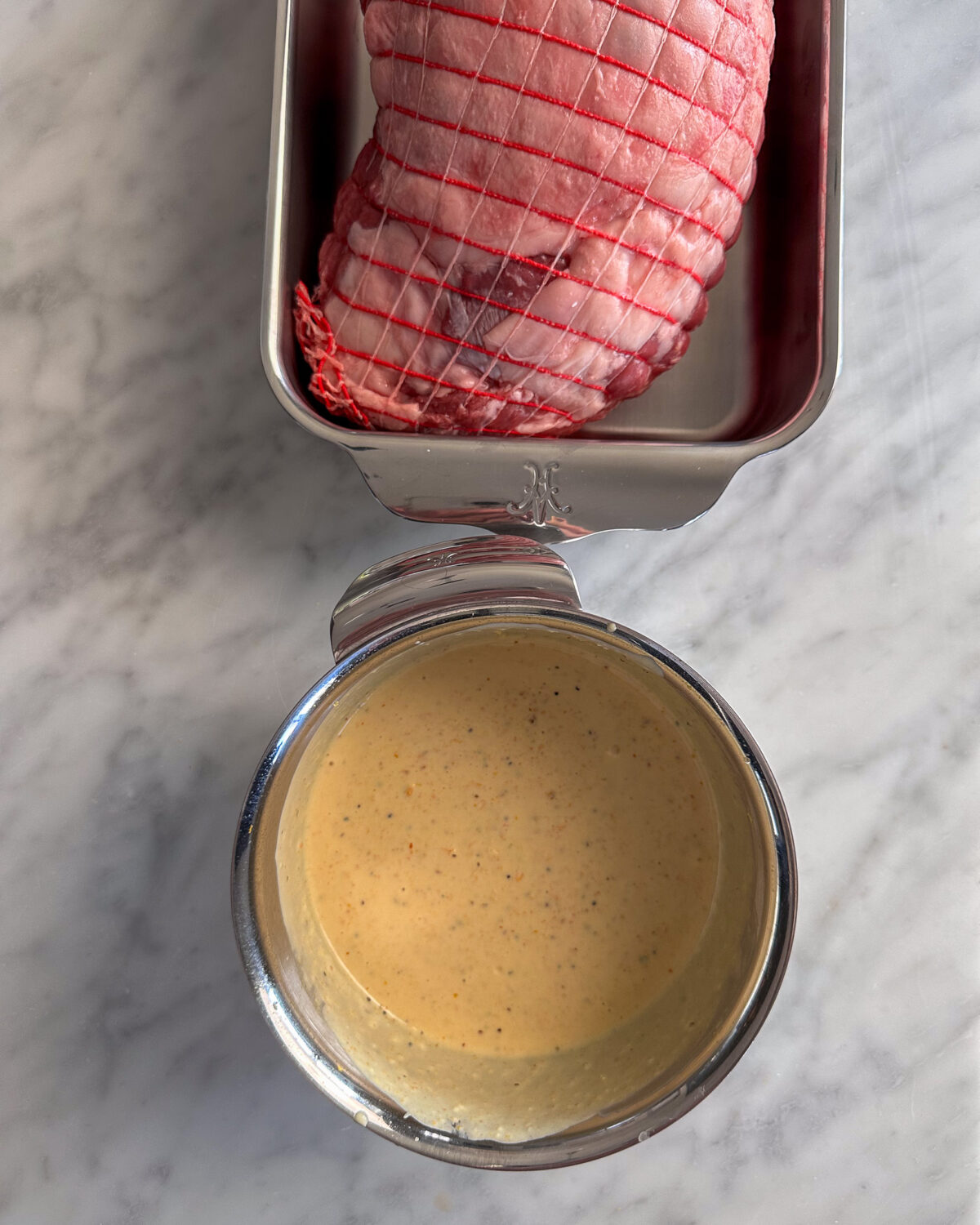 Combine the lamb yogurt marinade in a medium bowl.