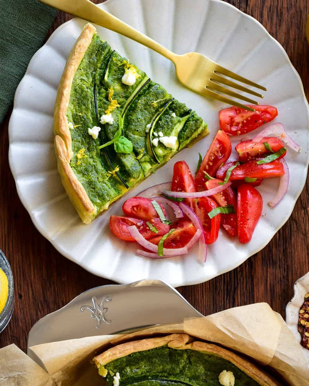 Serve this green quiche with a simple tomato salad.