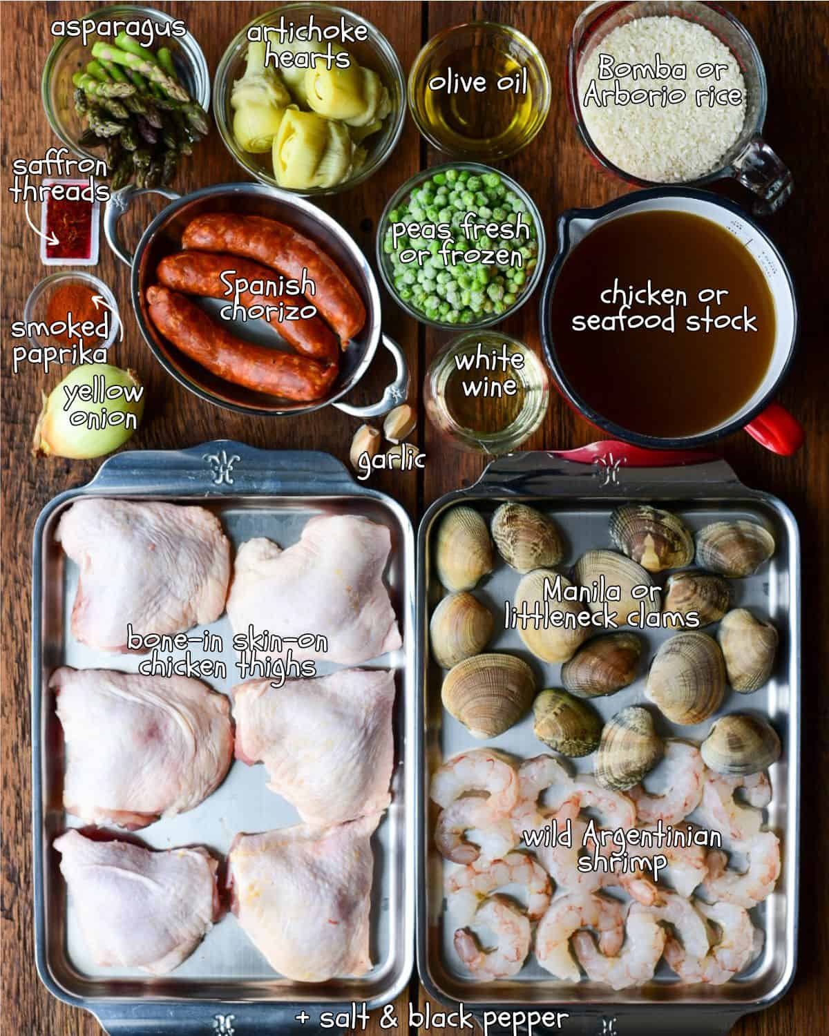 Ingredientes paella mixta spring recipe.
