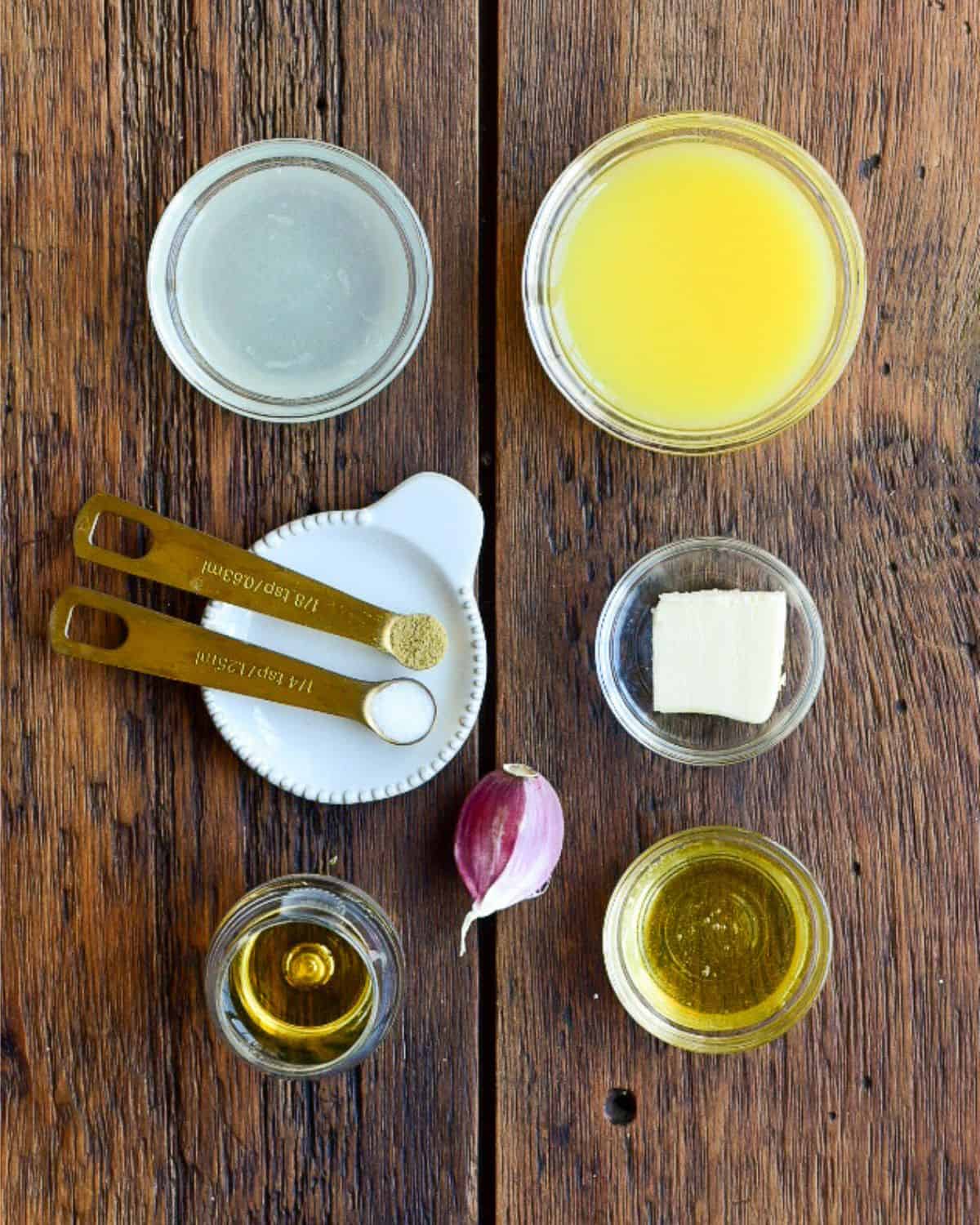 Citrus-Garlic Glaze ingredients for reverse seared pork chops.