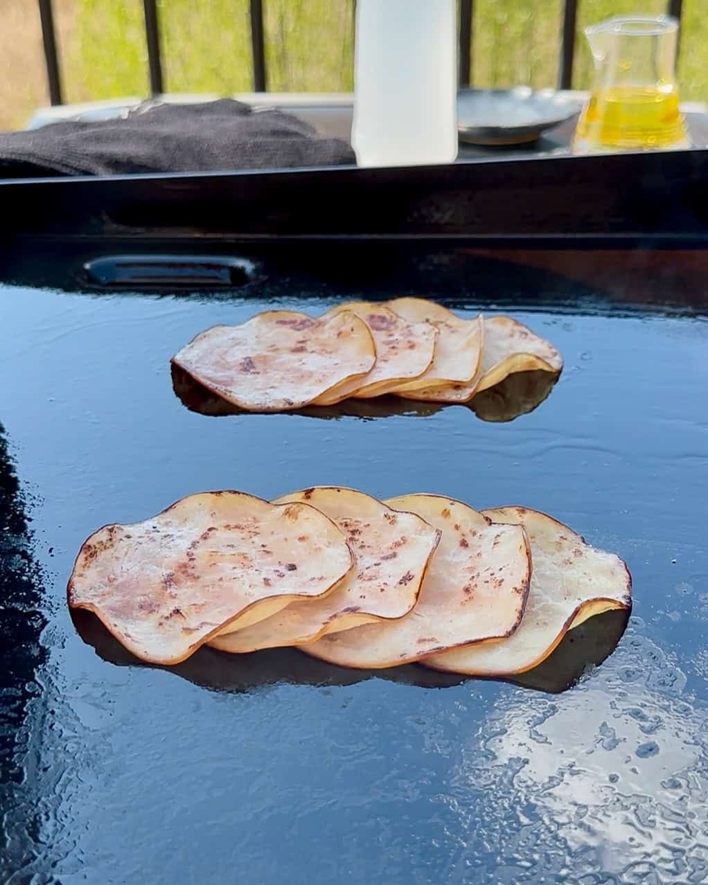 Griddle ham for a Korean Street Toast Recipe.