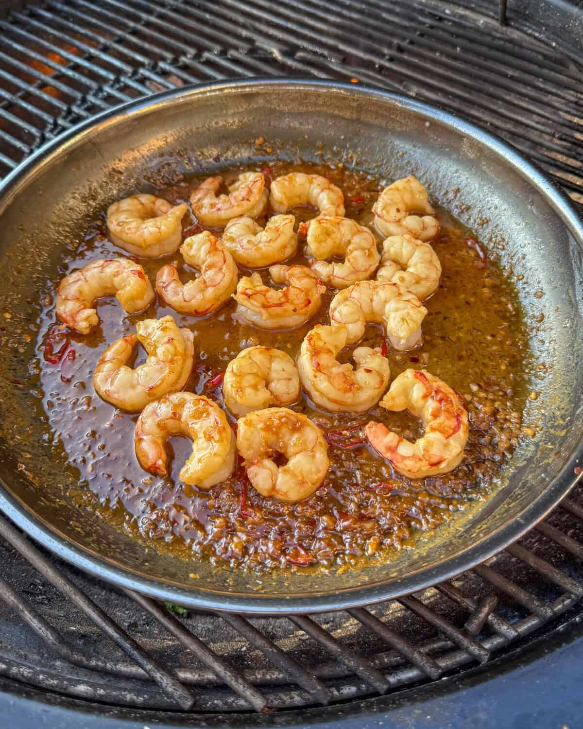 Poached lemongrass coconut shrimp.