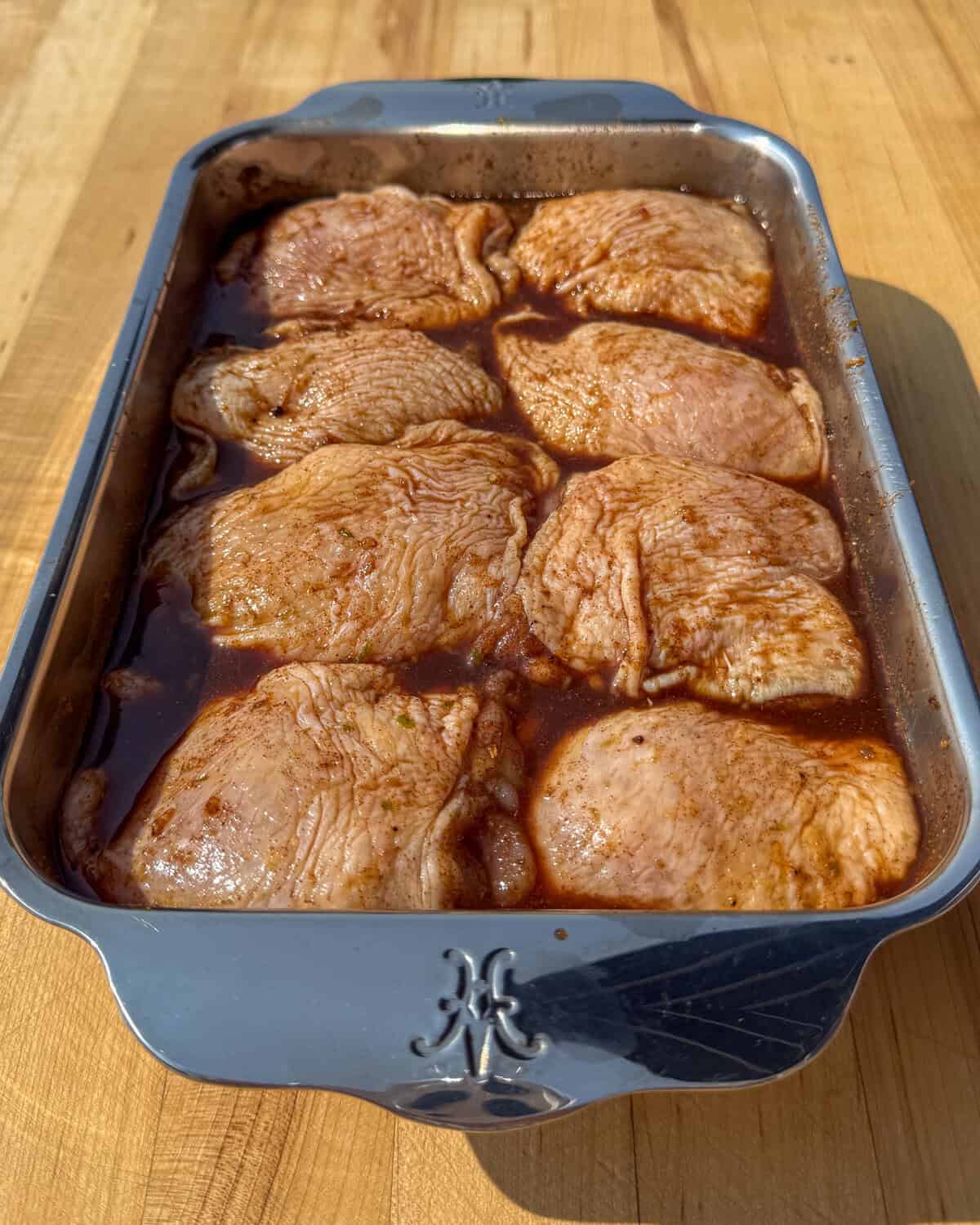 Add the chicken into the marinade and coat.