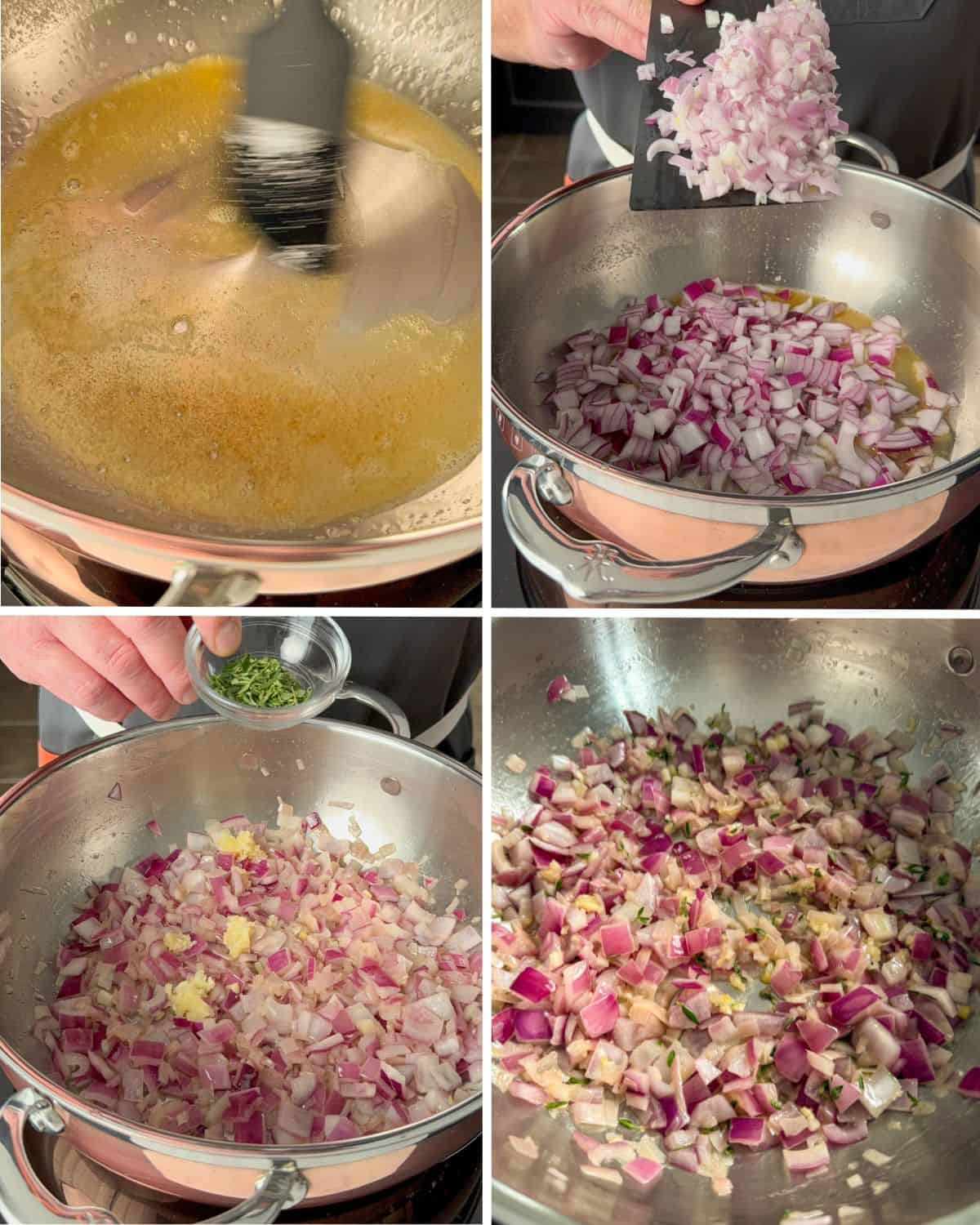 Build the brown butter base and saute the onions.