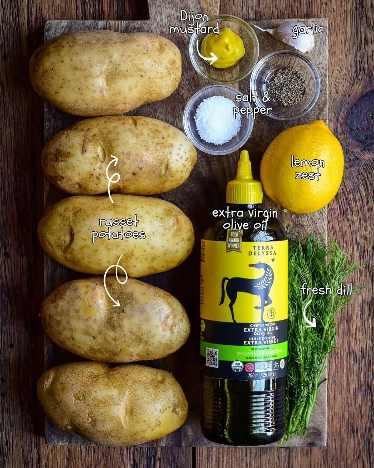 Recipe for potato stacks: ingredients.