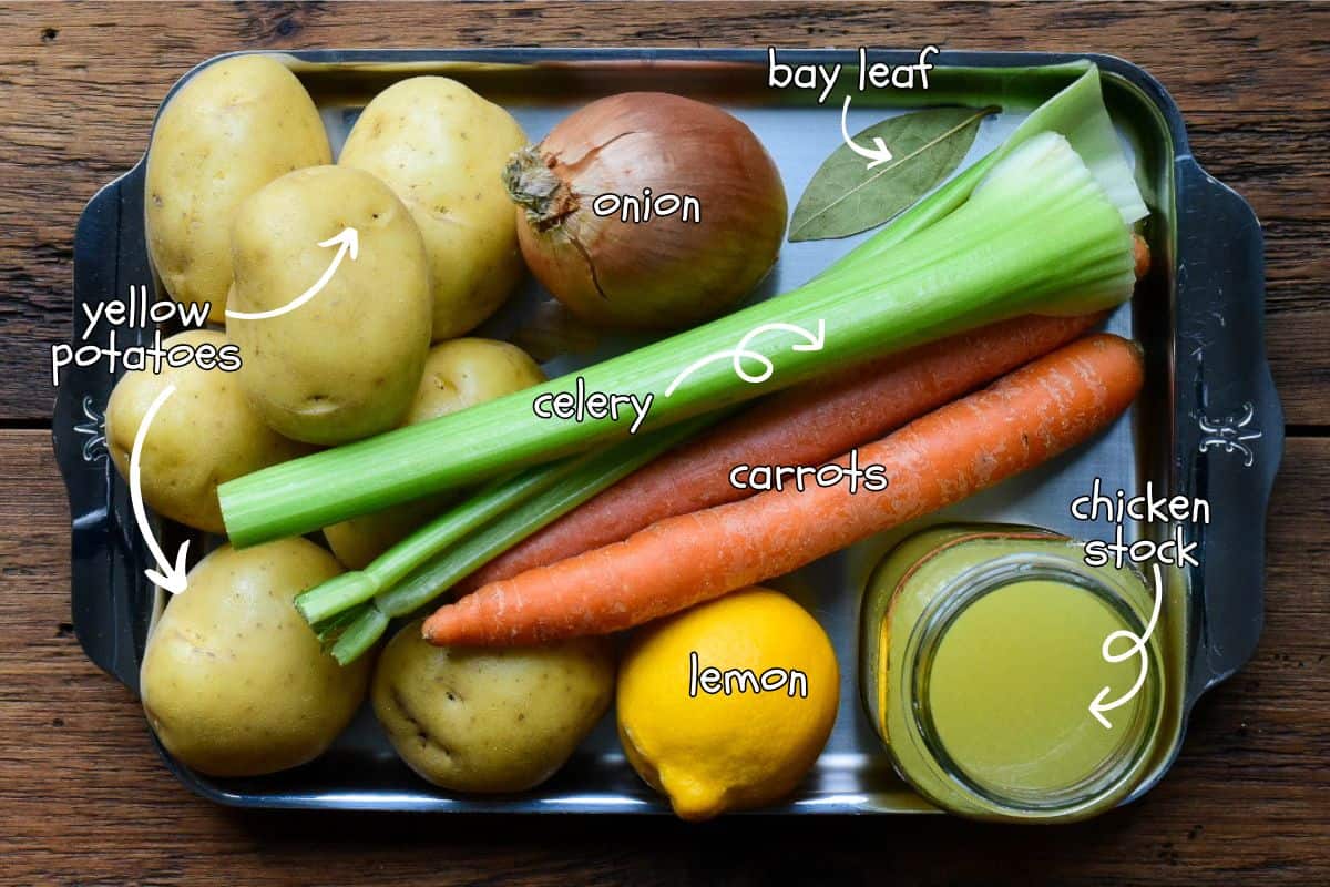 Ingredients for the roasted potatoes.