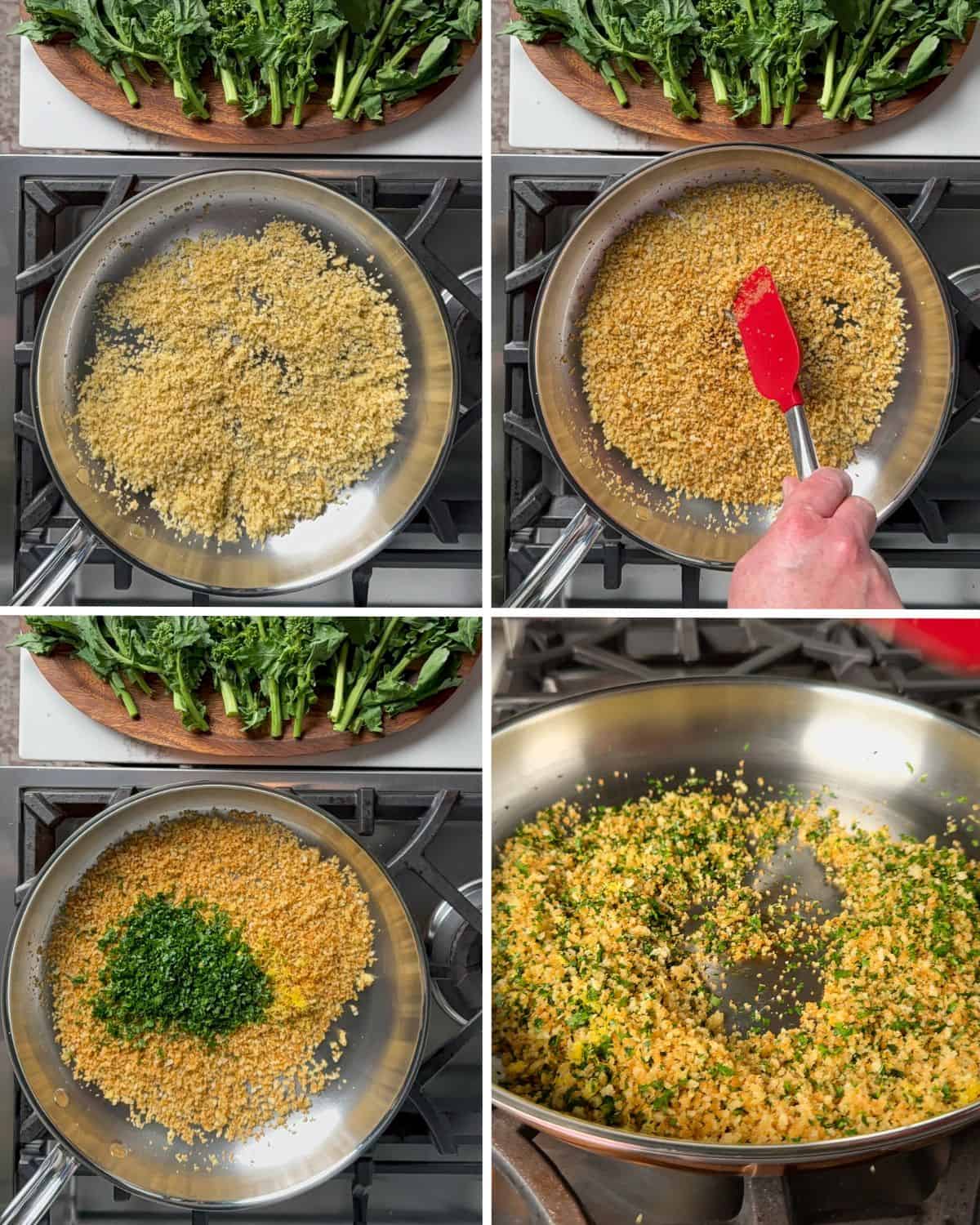 Prepare the lemon parsley breadcrumbs.