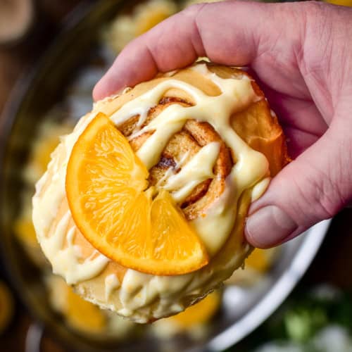 Baked Cinnamon Rolls with Orange Cream Cheese Glaze - Zimmy's Nook