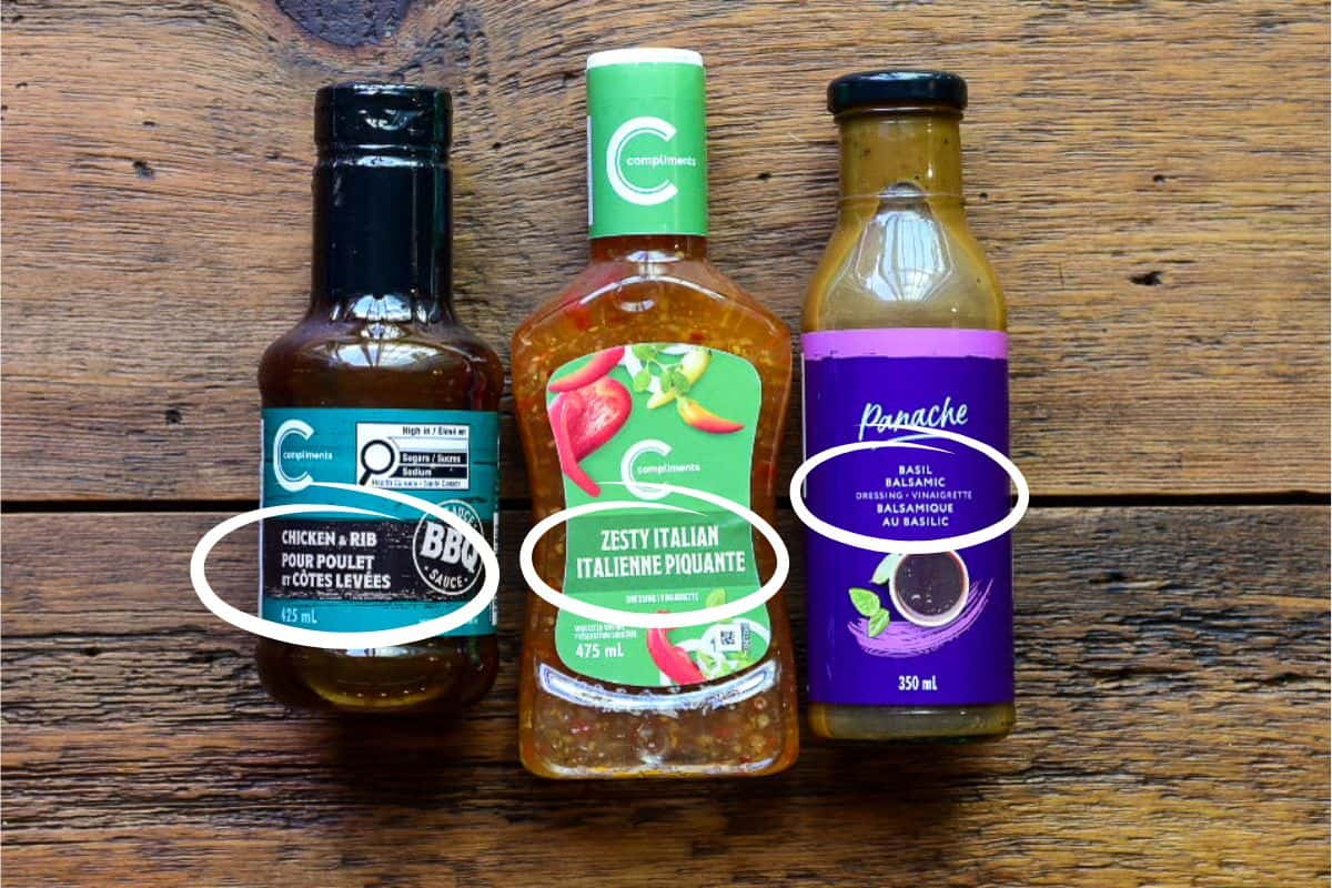 Dressings, Sauces & Marinades Ingredients for BBQ charcuterie board.
