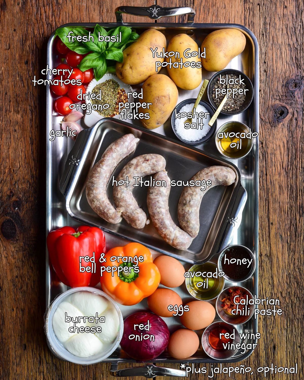 Ingredients for a breakfast hash on the griddle.